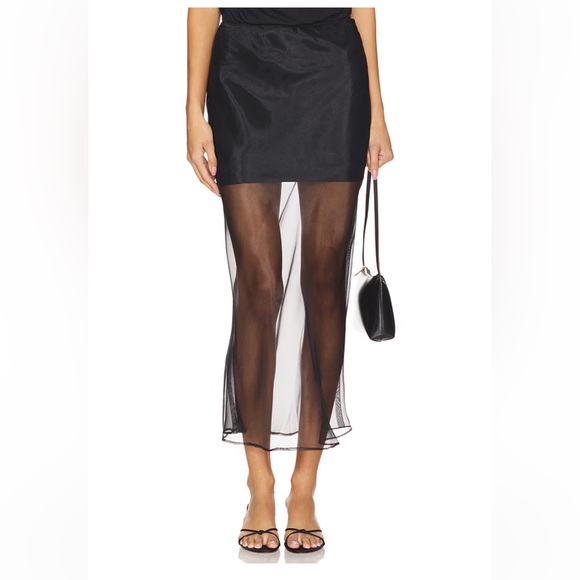 Line & Dot Dresses & Skirts - Line & Dot Denman Sheer Black Maxi Skirt Sz M